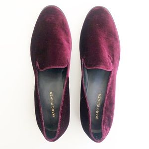 Marc Fisher Shoes - MARC FISHER TRAYCEE BURGANDY VELVET LOAFER SZ 8.5 Marc Fisher Shoes - MARC FISHER TRAYCEE BURGANDY VELVET LOAFER SZ 8.5